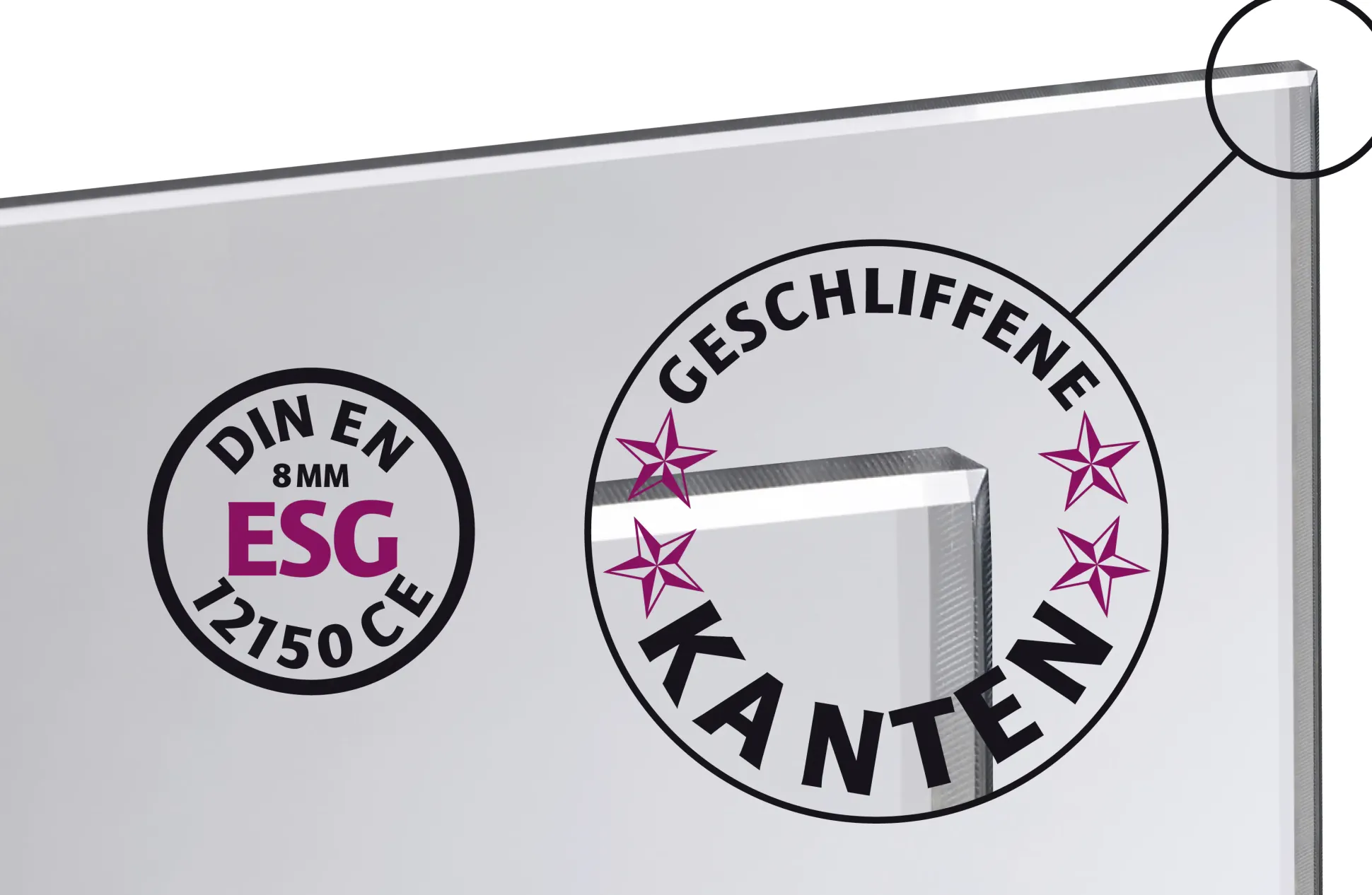 Ambiente Glaszaun Dekor 44/03 103 x 180 cm gehärtetes 8 mm Glas
