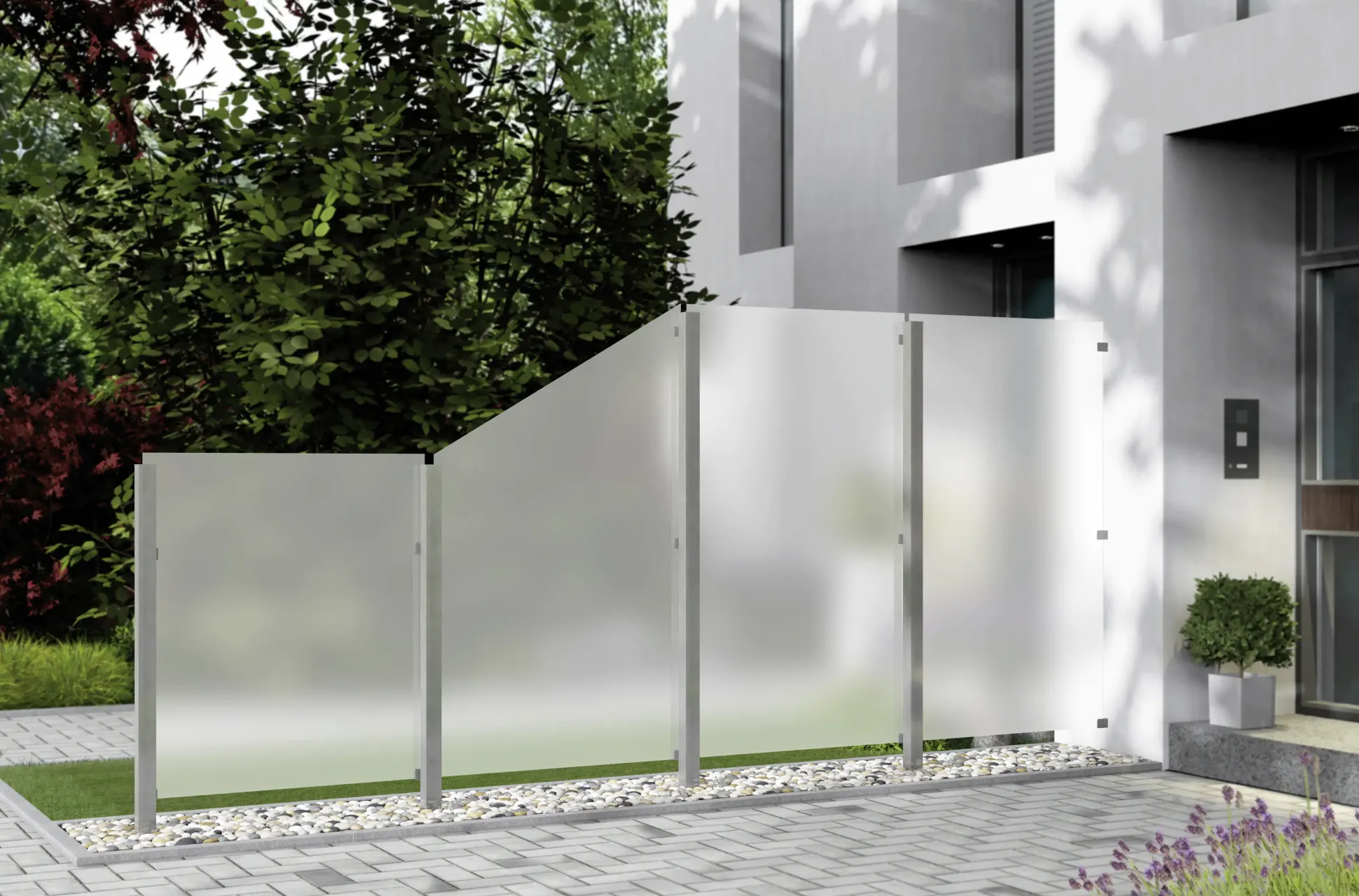 Ambiente Glaszaun Dekor 84 51,5 x 120 cm gehärtetes 8 mm Glas