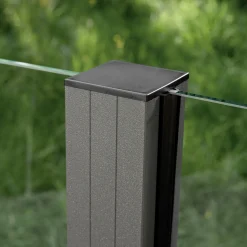 Ambiente Glaszaun Erweiterungsset Klarglas mit Siebdruck 187 x 124,2 cm grau