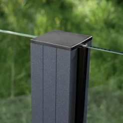 Ambiente Glaszaun Erweiterungsset Klarglas 187 x 124,2 cm mit Motivdruck anthrazit