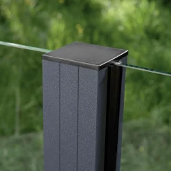 Ambiente Glaszaun Erweiterungsset Klarglas mit Siebdruck 187 x 107,2 cm anthrazit