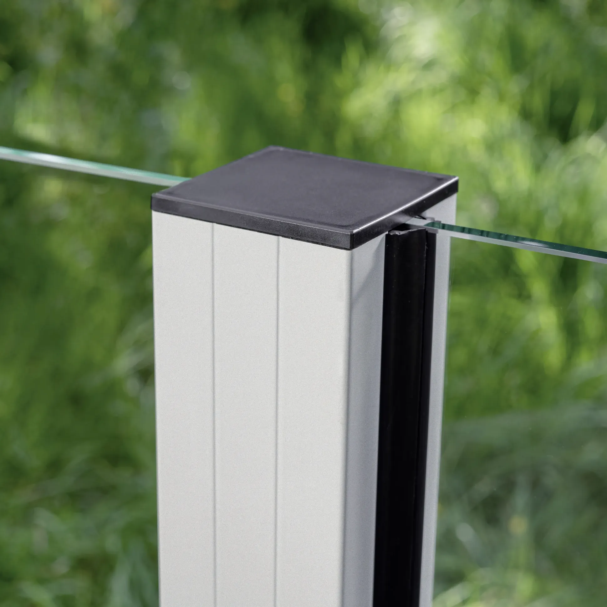 Ambiente Glaszaun Erweiterungsset Klarglas 187 x 107,2 cm mit Motivdruck weiß