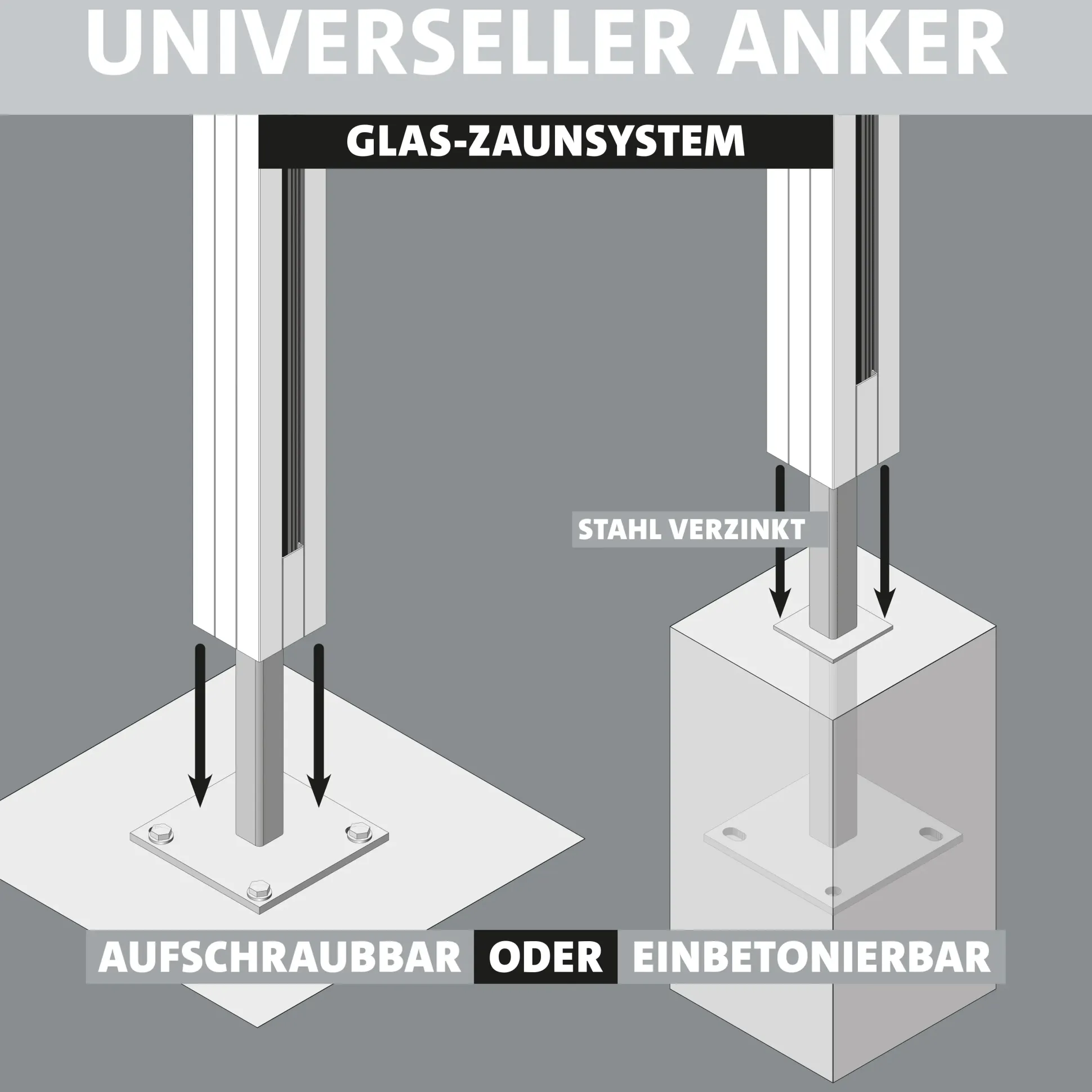 Ambiente Glaszaun Erweiterungsset Klarglas mit Siebdruck 187 x 124,2 cm weiß