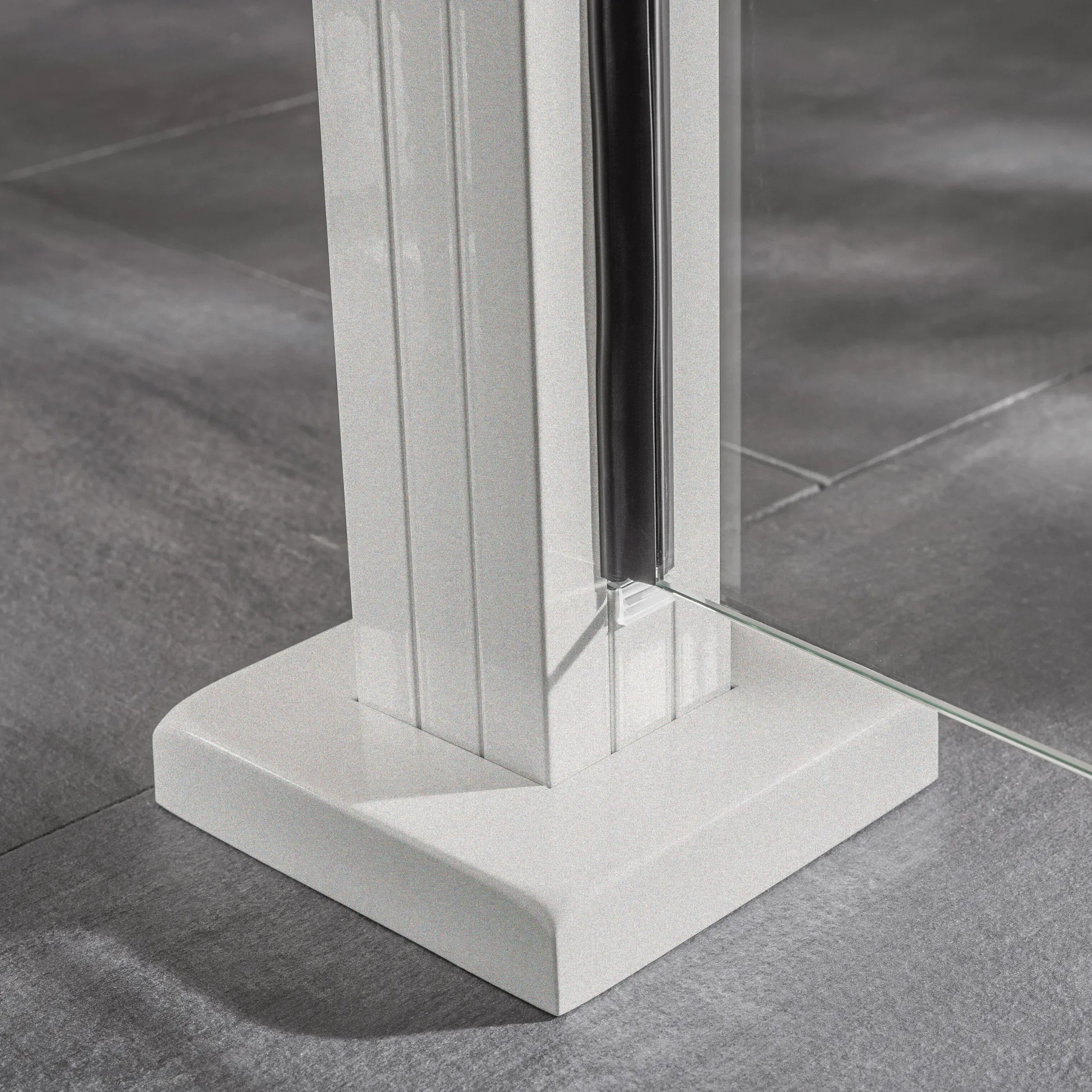 Ambiente Glaszaun Erweiterungsset Klarglas mit Siebdruck 187 x 124,2 cm weiß