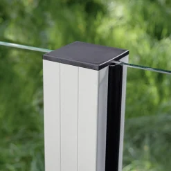 Ambiente Glaszaun Erweiterungsset Klarglas mit Siebdruck 187 x 55,7 cm weiß