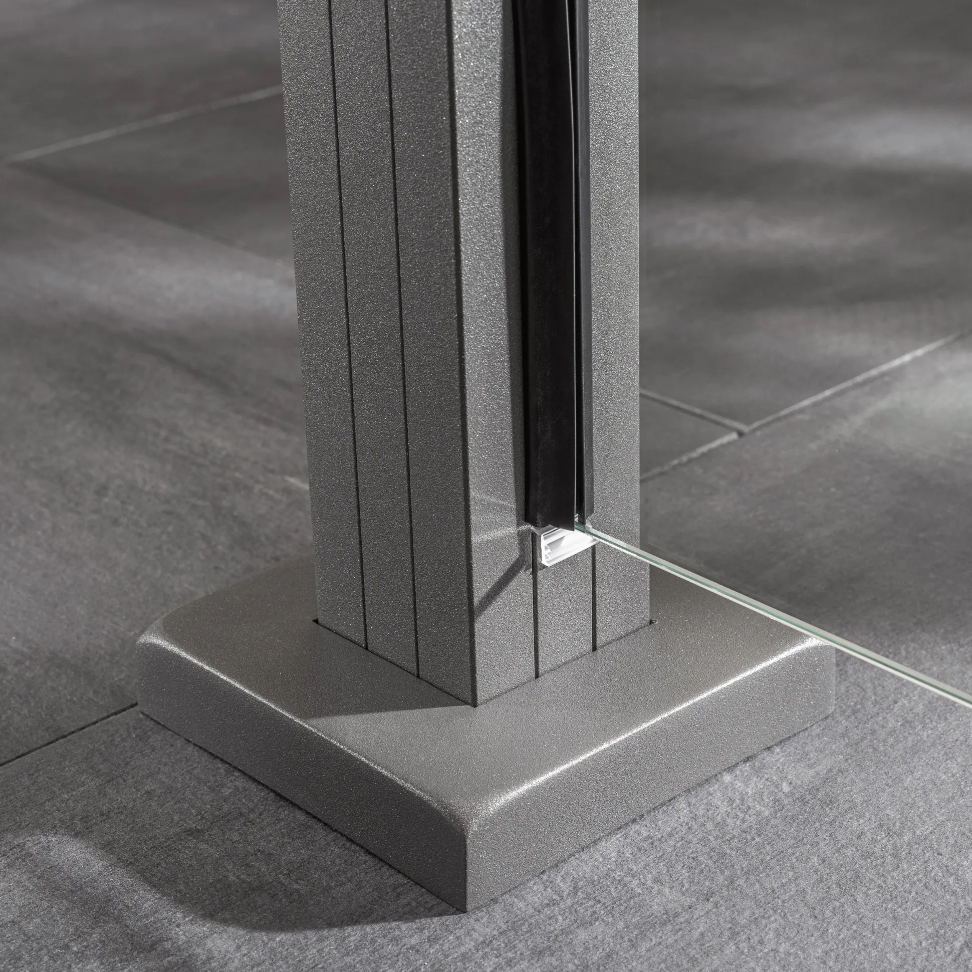 Ambiente Glaszaun Grundset Klarglas 187 x 107,2 cm grau