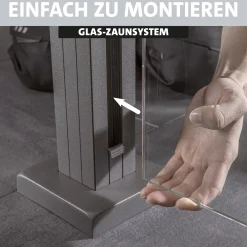 Ambiente Glaszaun Grundset Klarglas 187 x 107,2 cm grau