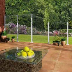 Ambiente Glaszaun Grundset Klarglas 187 x 107,2 cm weiß