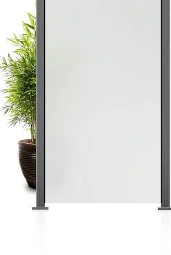 Ambiente Glaszaun Grundset Klarglas mit Siebdruck 187 x 107,2 cm grau