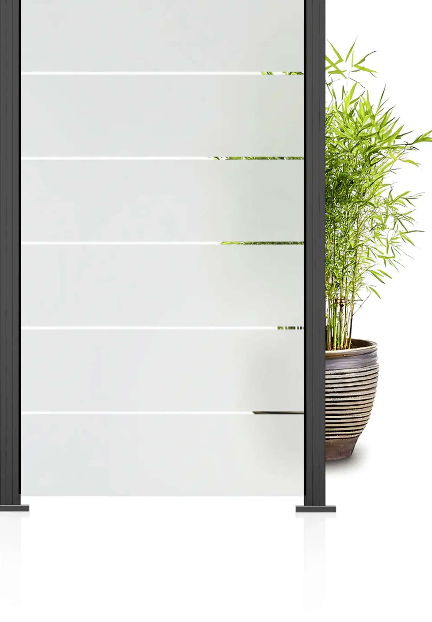 Ambiente Glaszaun Grundset Klarglas mit Siebdruck 187 x 107,2 cm anthrazit