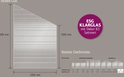 Ambiente Glaszaun schräg B: 120 x H: L 180/R 120 cm, gehärtetes 8 mm Glas