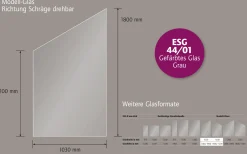 Ambiente Glaszaun schräg B: 103 x H: L 120/R 180 cm, gehärtetes 8 mm Glas