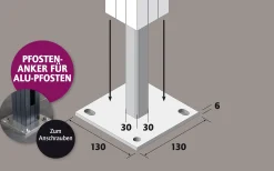Ambiente Pfosten-Anker zum Anschrauben