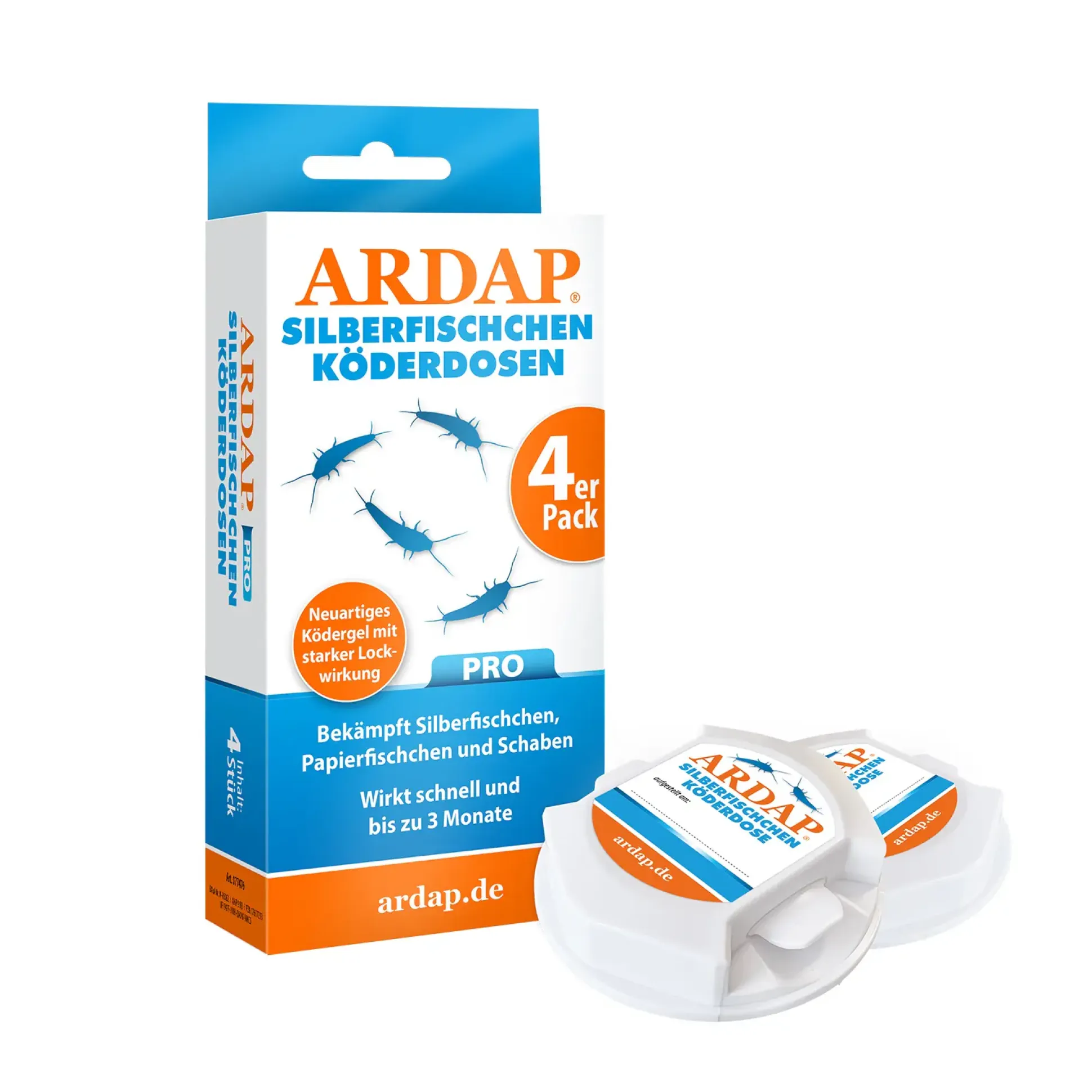 Ardap Pro Silberfischchenköderdose 4 Stück