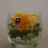Arrangement Whyskiglas Long Life Rose Gelb