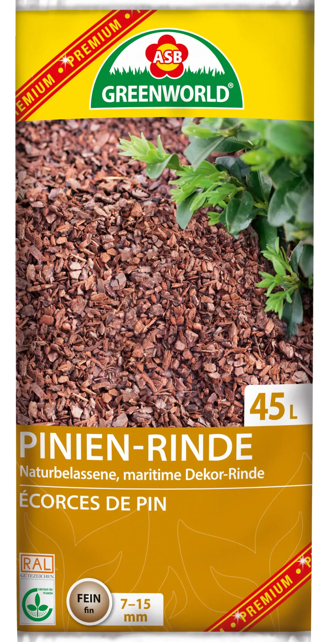 ASB Greenworld Pinienrinde 45L 7-15 mm Körnung, fein