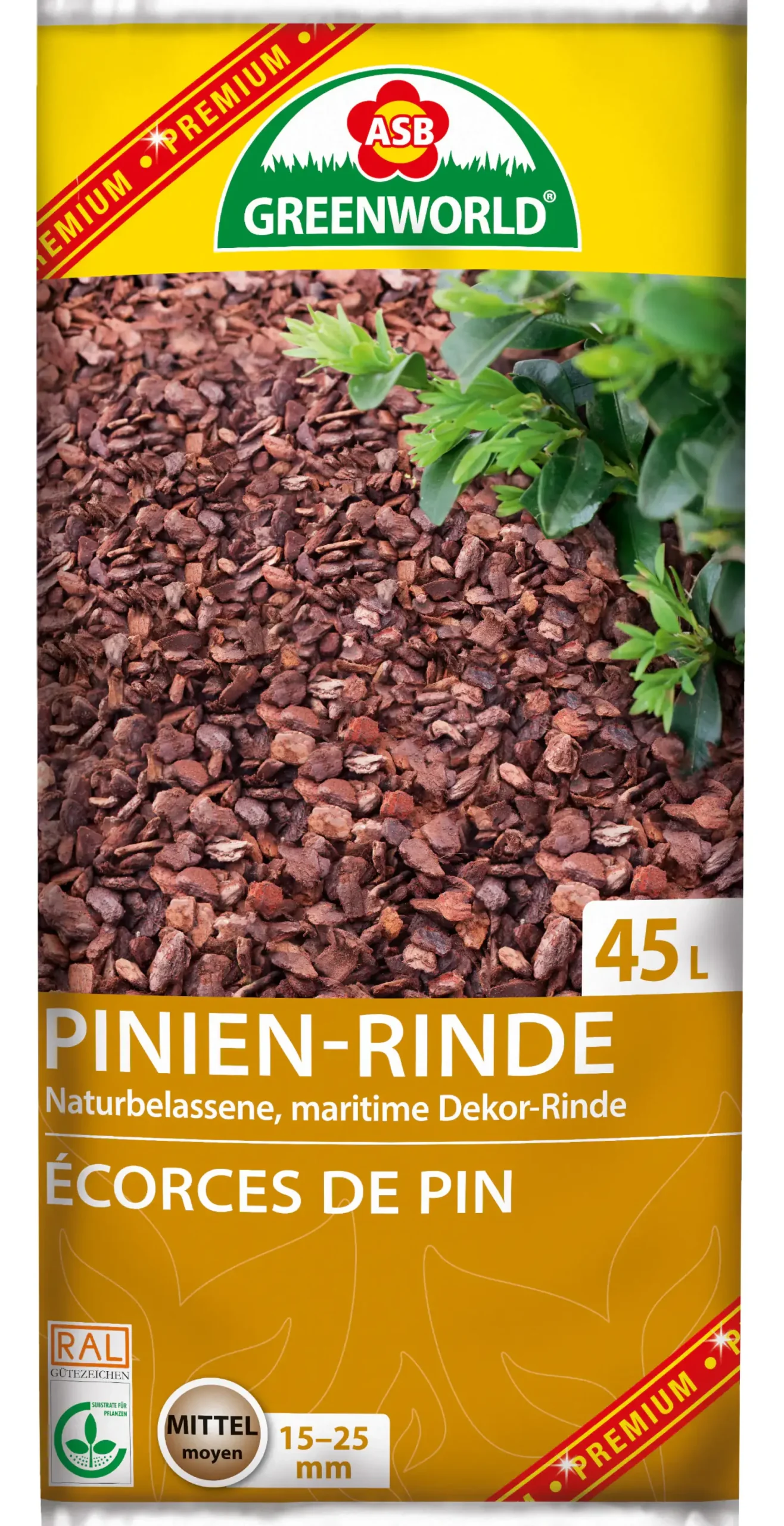 ASB Greenworld Pinienrinde 45L 15-25 mm Körnung, mittel