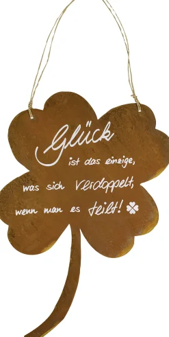 Badeko Dekoschild Kleeblatt 30 cm rostbraun