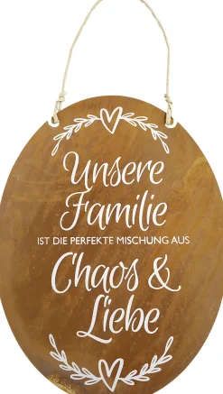 Badeko Dekotafel Chaos und Liebe 40 cm rostbraun