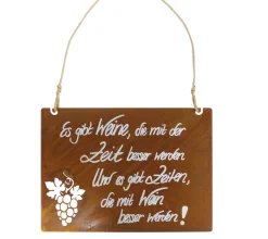 Badeko Dekotafel Wein 35 cm rostbraun