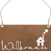 Badeko Dekotafel Willkommen 35 cm rostbraun