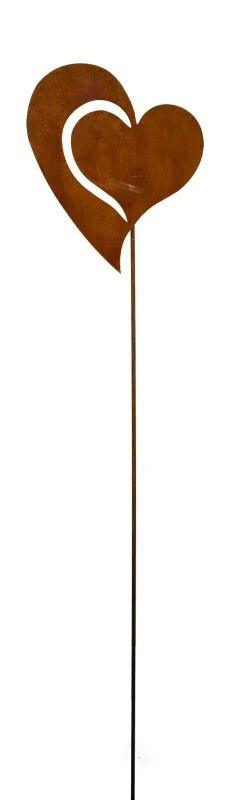 Badeko Gartenstecker Herz Christine 150 x 25 cm rostbraun