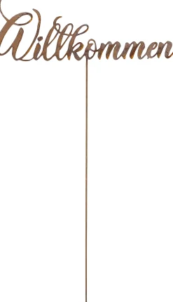 Badeko Topfstecker Willkommen 54 cm rostbraun