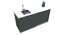 Bellano Living Element für Outdoorküchen inkl. Spüle links und 2 Türen anthrazit