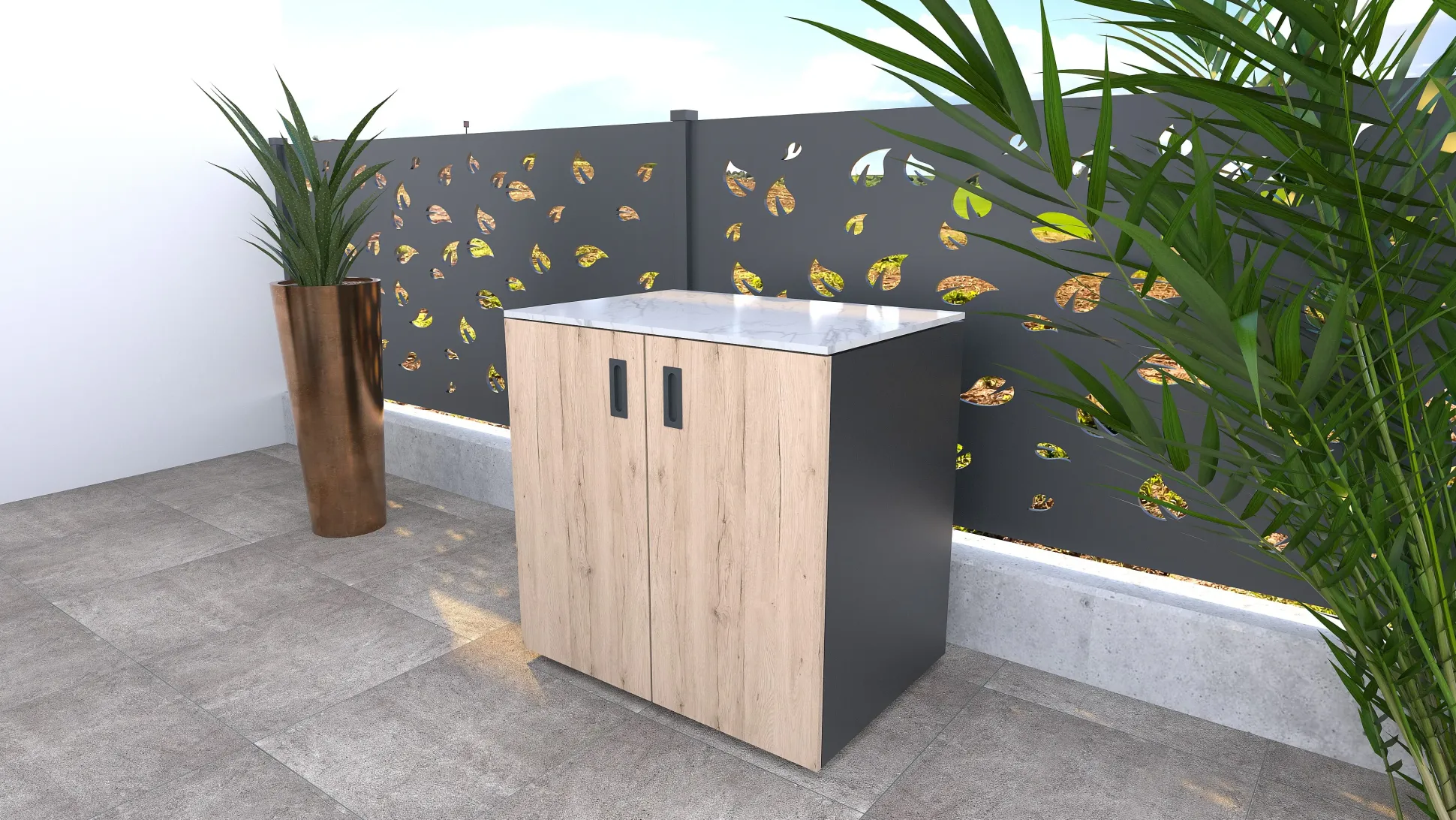 Bellano Living Element für Outdoorküchen inkl. 2 Türen eiche