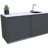 Bellano Living Element für Outdoorküchen inkl. Spüle rechts und 2 Türen anthrazit