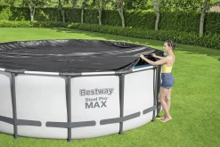 Bestway Abdeckplane PVC Flowclear schwarz Ø 555 cm