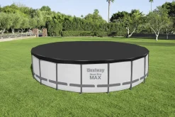 Bestway Abdeckplane PVC Flowclear schwarz Ø 555 cm