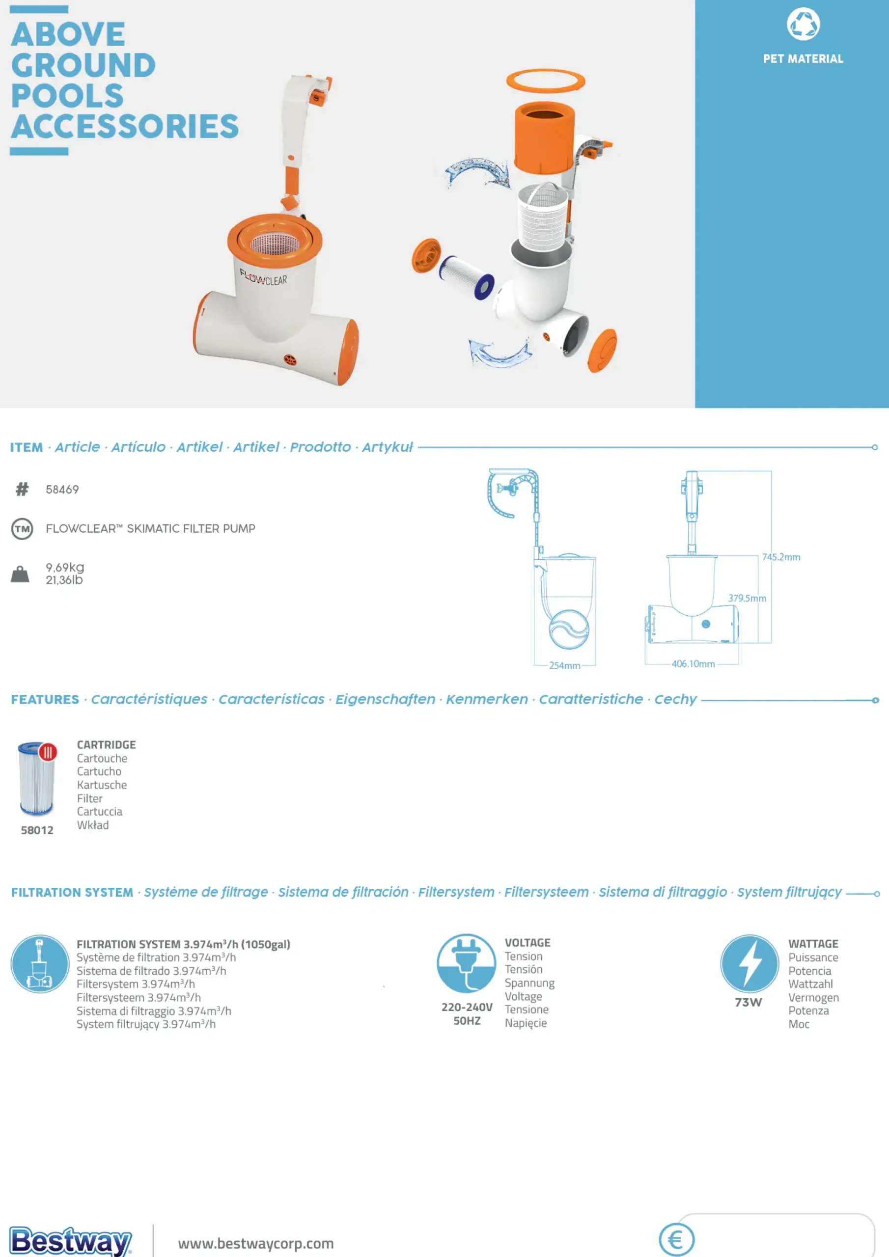 Bestway Flowclear Skimatic 2-in-1 Einhängeskimmer