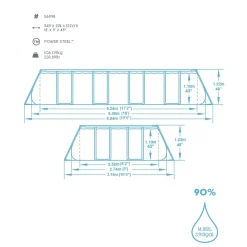 Bestway Power Steel Frame Pool Komplett-Set eckig 549 x 274 x 122 cm