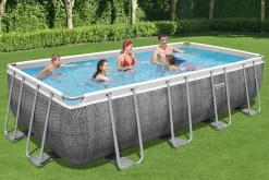 Bestway Power Steel Frame Pool Komplett-Set eckig 549 x 274 x 122 cm