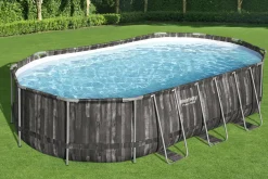 Bestway Power Steel Frame Pool Komplett-Set oval 610 x 366 x 122 cm