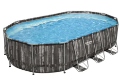 Bestway Power Steel Frame Pool Komplett-Set oval 610 x 366 x 122 cm