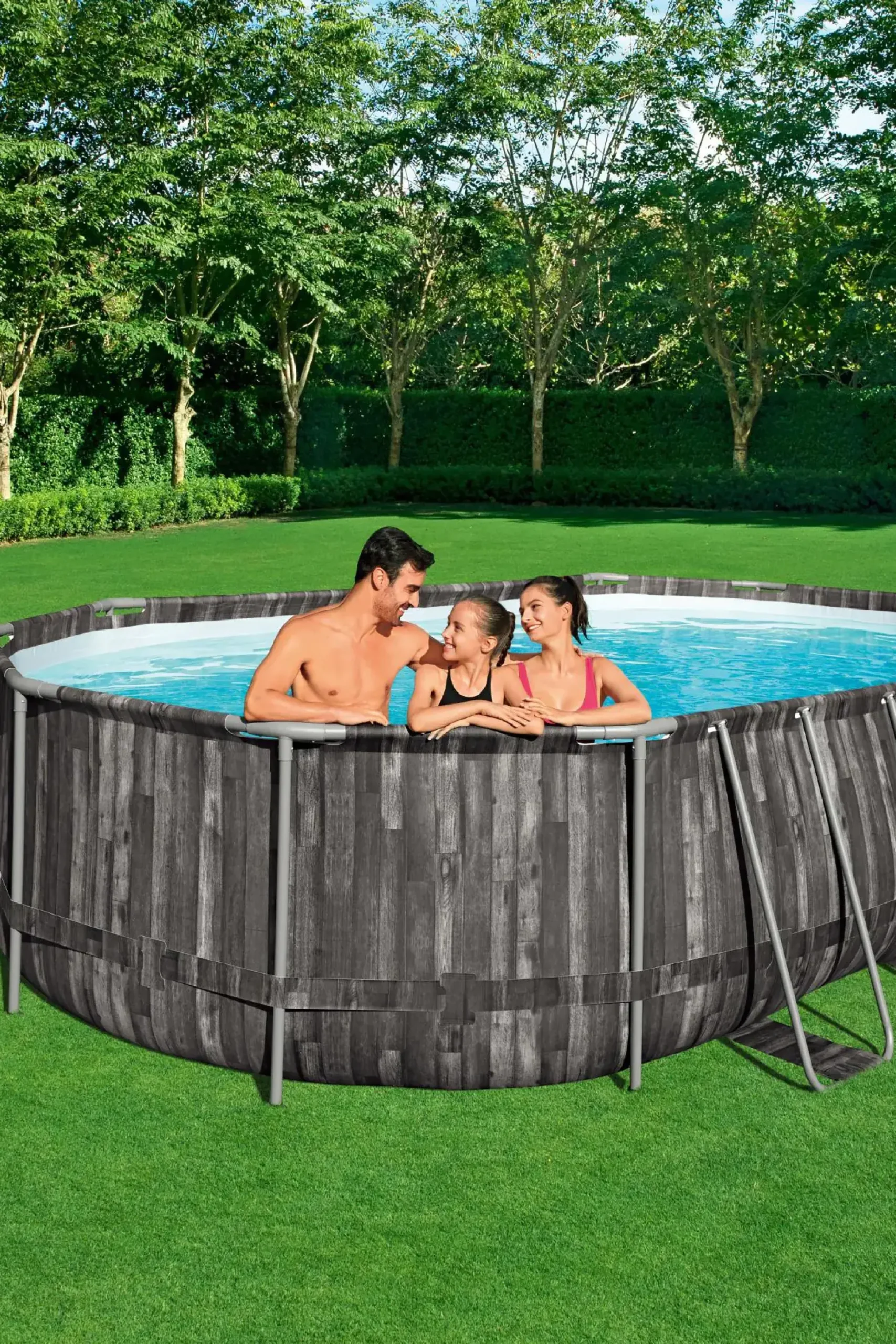 Bestway Power Steel Frame Pool Komplett-Set oval 610 x 366 x 122 cm