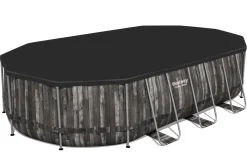 Bestway Power Steel Frame Pool Komplett-Set oval 610 x 366 x 122 cm