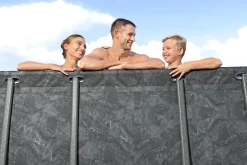 Bestway Winterfestes Frame Pool APX365 Komplett-Set mit Sandfilteranlage 549 x 274 x 132 cm marmor-optik eckig