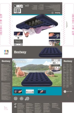 Bestway Luftbett Double Blue Horizon dunkelblau 191 x 137 x 30 cm