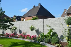 Betonzaun Erweiterungsset Fels S-Motiv mit Zwischenpfosten 193 cm
