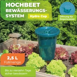 Biogreen Bewässerungssystem-Set Hochbeet Hydro Cup inkl. Tonkegel & Becheraufsätzen