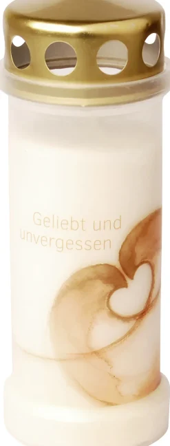 Bolsius Dauerbrenner Nr. 6 Herz weiß, Höhe 17,3 cm, Ø 6,7 cm, Motiv Herz