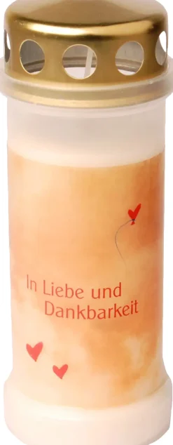 Bolsius Dauerbrenner Nr.6 Motiv Ballon weiß, Höhe 17,3 cm, Ø 6,7 cm