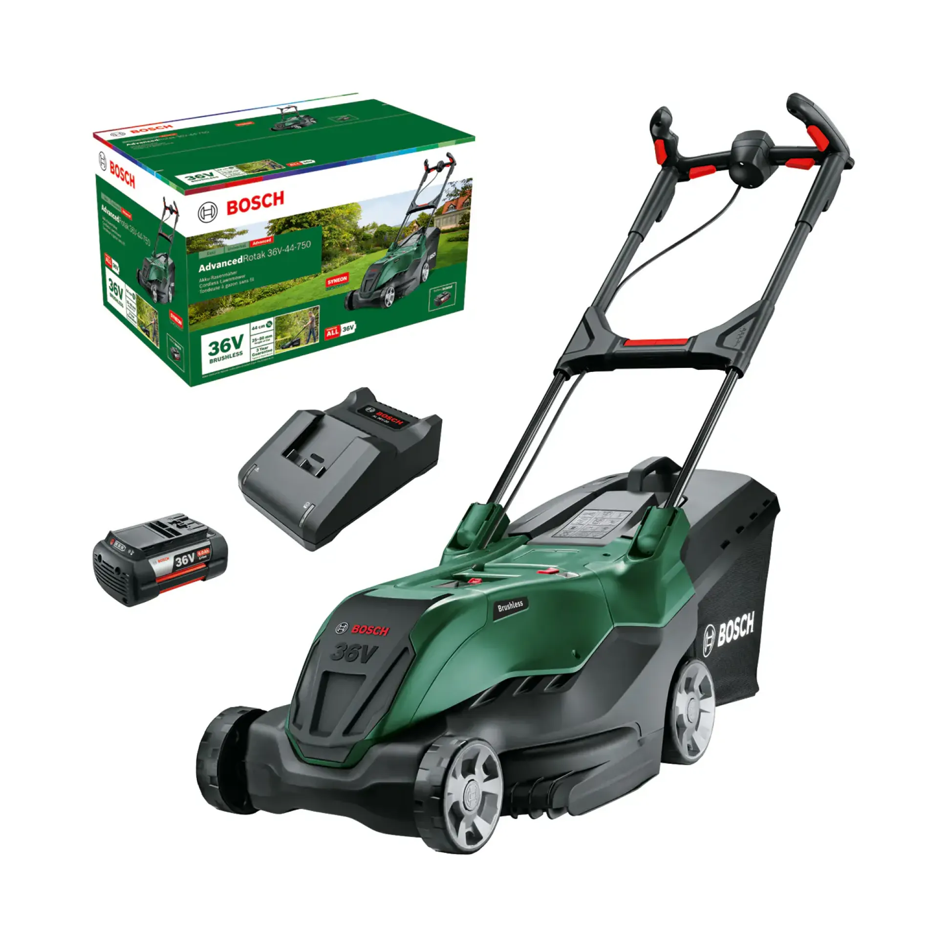 Bosch Akku-Rasenmäher AdvancedRotak 36 V 44 cm Schnittbreite inkl. Akku & Ladegerät