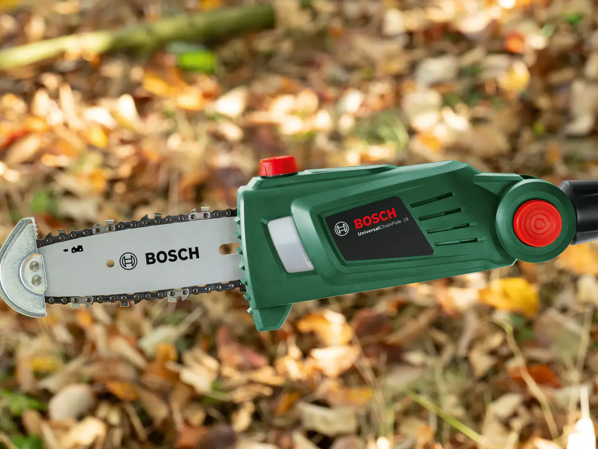 Bosch Akku-Teleskop-Hochentaster UniversalChainPole 18 Solo inkl. Kettensägenöl & Sägekette