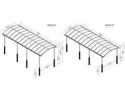 Canopia Carport Arcadia Alpine 8500 863 x 359 x 307 cm