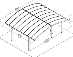 Canopia Carport Arizona Wave 495 x 578 cm anthrazit