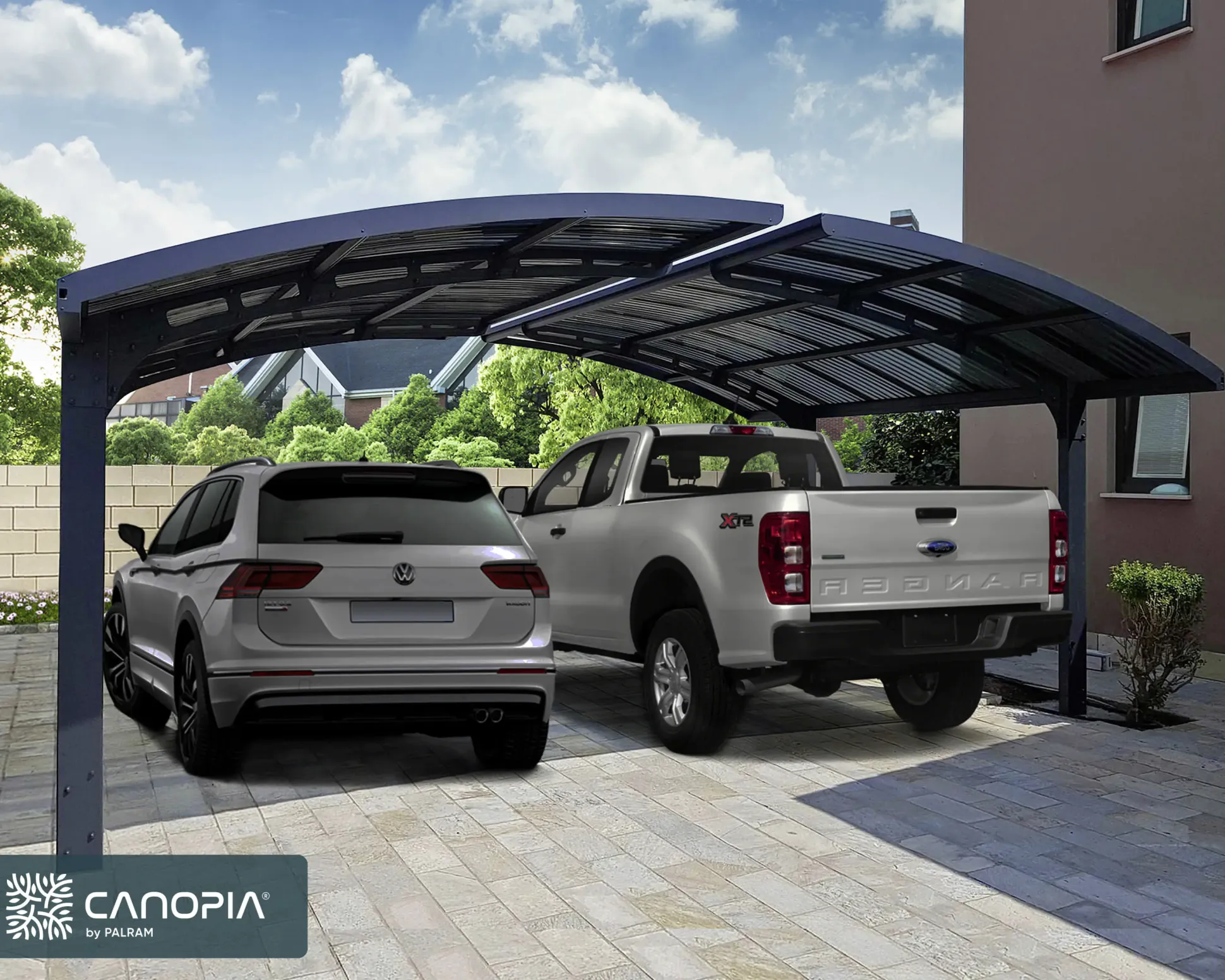 Canopia Carport Arizona Wave 495 x 578 cm anthrazit